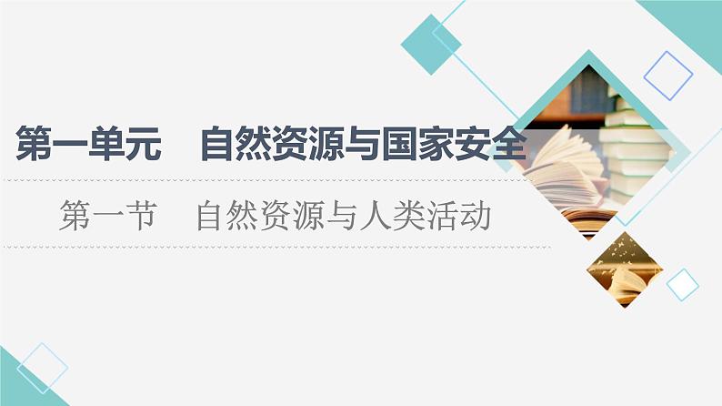 鲁教版高中地理选择性必修3第1单元第1节自然资源与人类活动课件+学案+练习含答案01