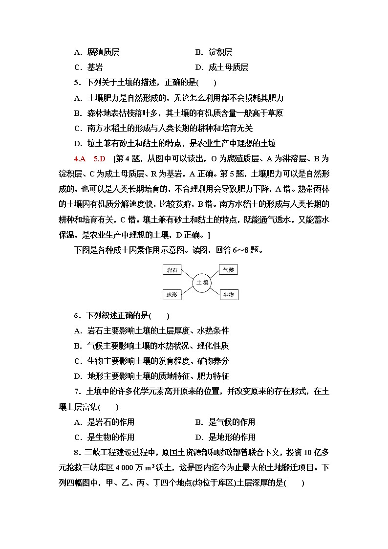 鲁教版高中地理必修第一册第3单元第4节分析土壤形成的原因课件+学案+练习含答案02
