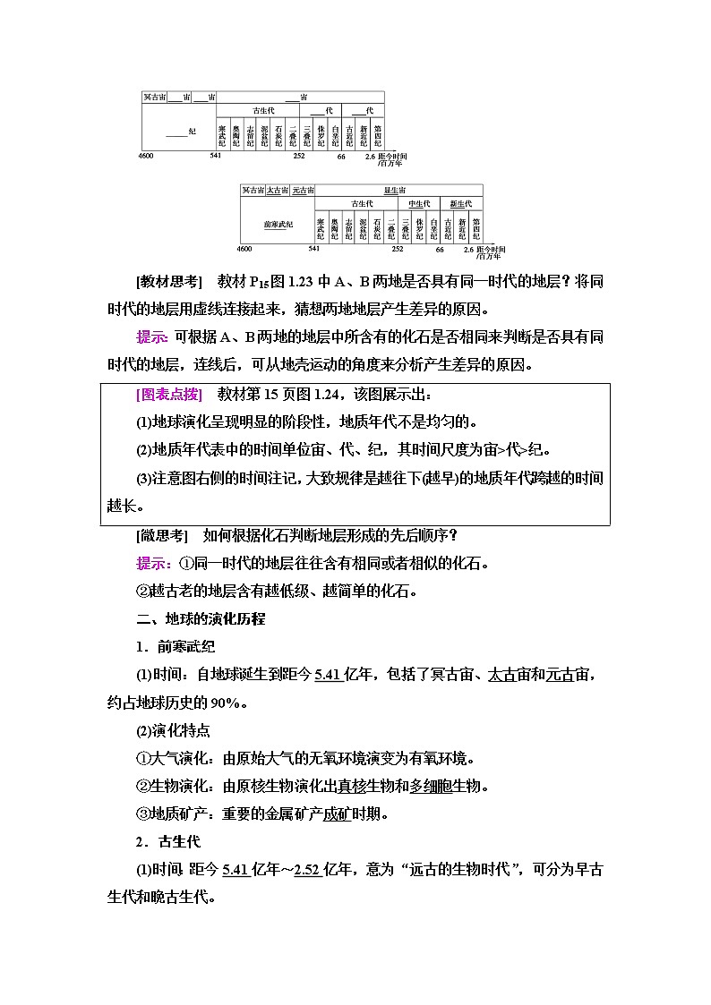 人教版高中地理必修第一册第1章第3节地球的历史课件+学案+练习含答案02