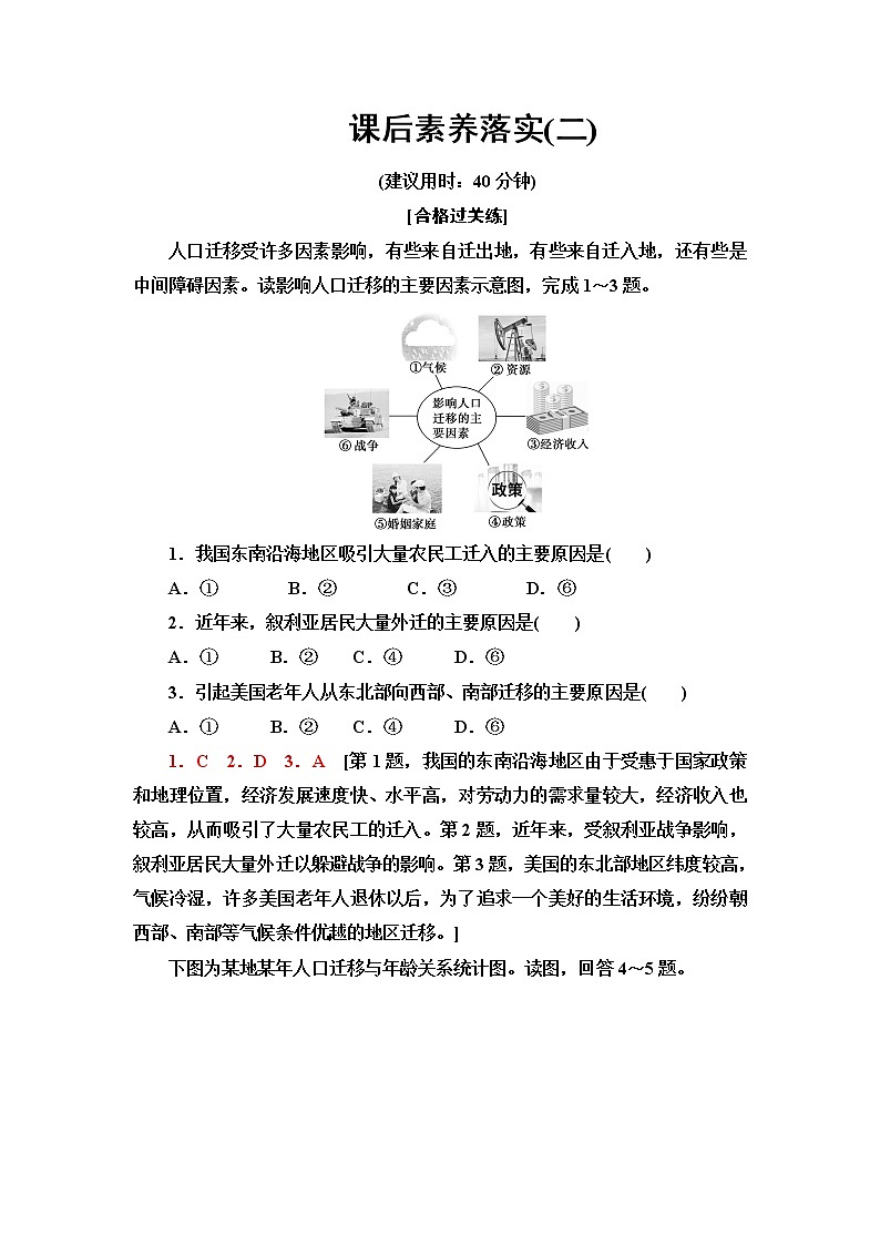 人教版高中地理必修第二册第1章第2节人口迁移课件+学案+练习含答案01