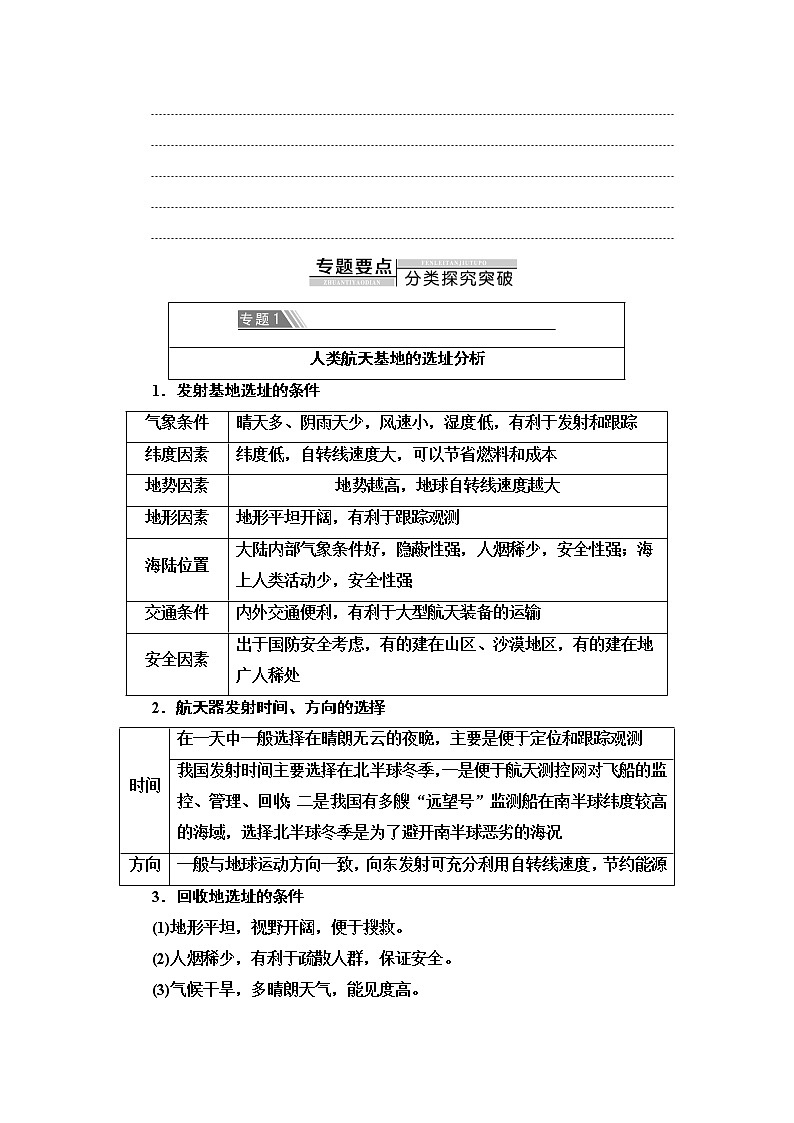 人教版高中地理必修第一册第1章章末总结探究课课件+学案03