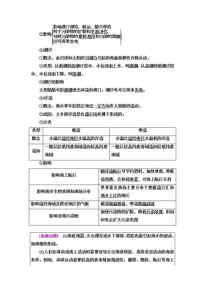 鲁教版高中地理必修第一册第2单元第2节第2课时海水的运动及影响水循环过程及意义课件+学案+练习含答案02