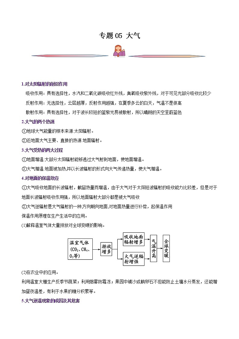 专题05 大气运动-备战2023年高考地理一轮复习精讲精练01