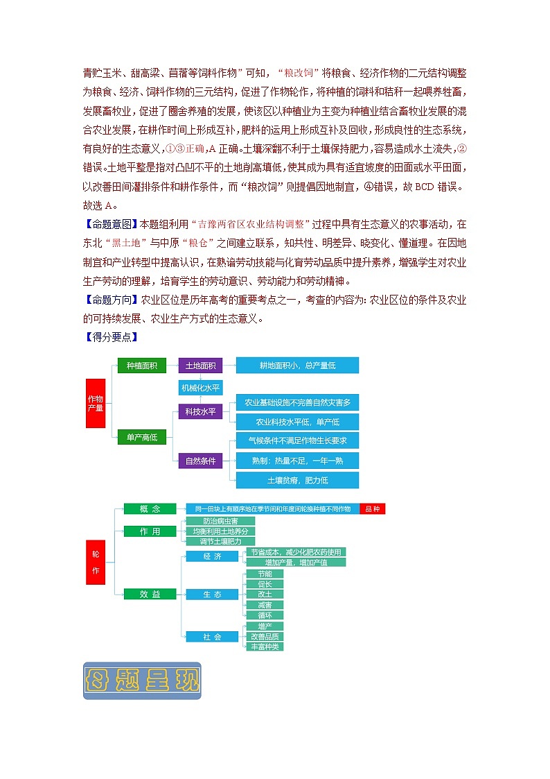 【高考真题解密】高考地理真题题源——专题02《农业》母题解密（全国通用）02