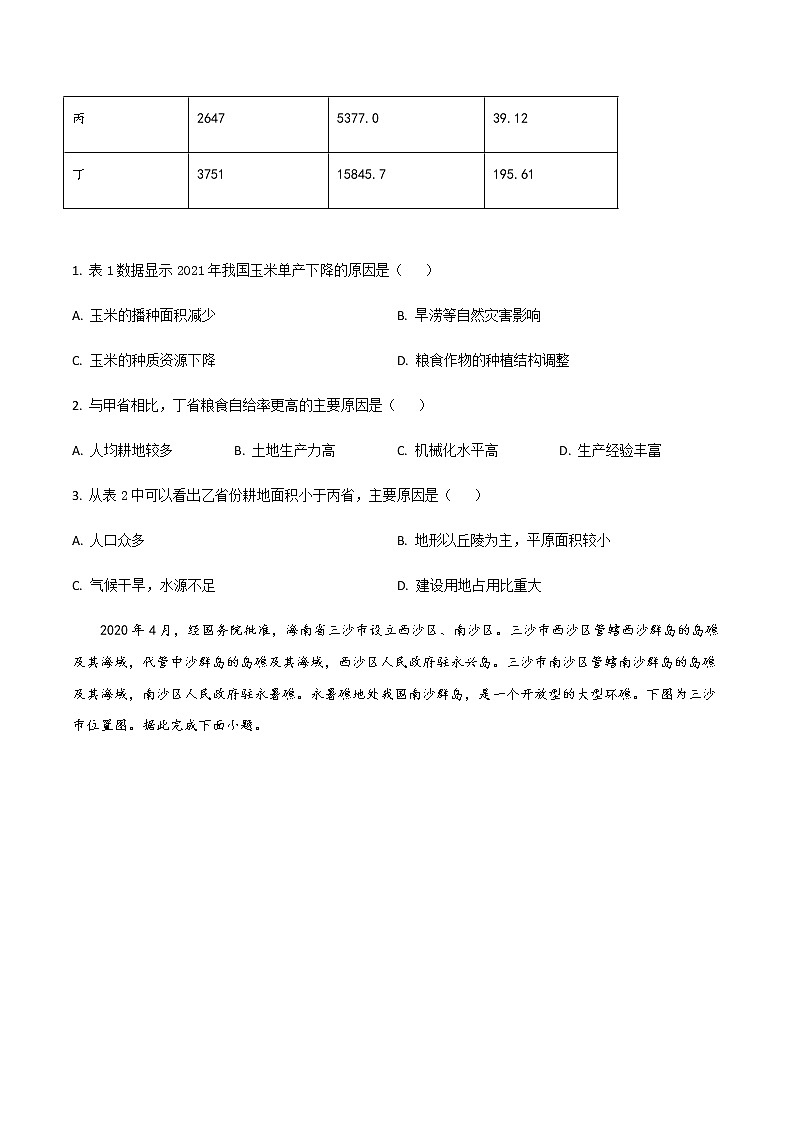 2021-2022学年山东省菏泽第一中学高二5月学情检测地理试题含答案02