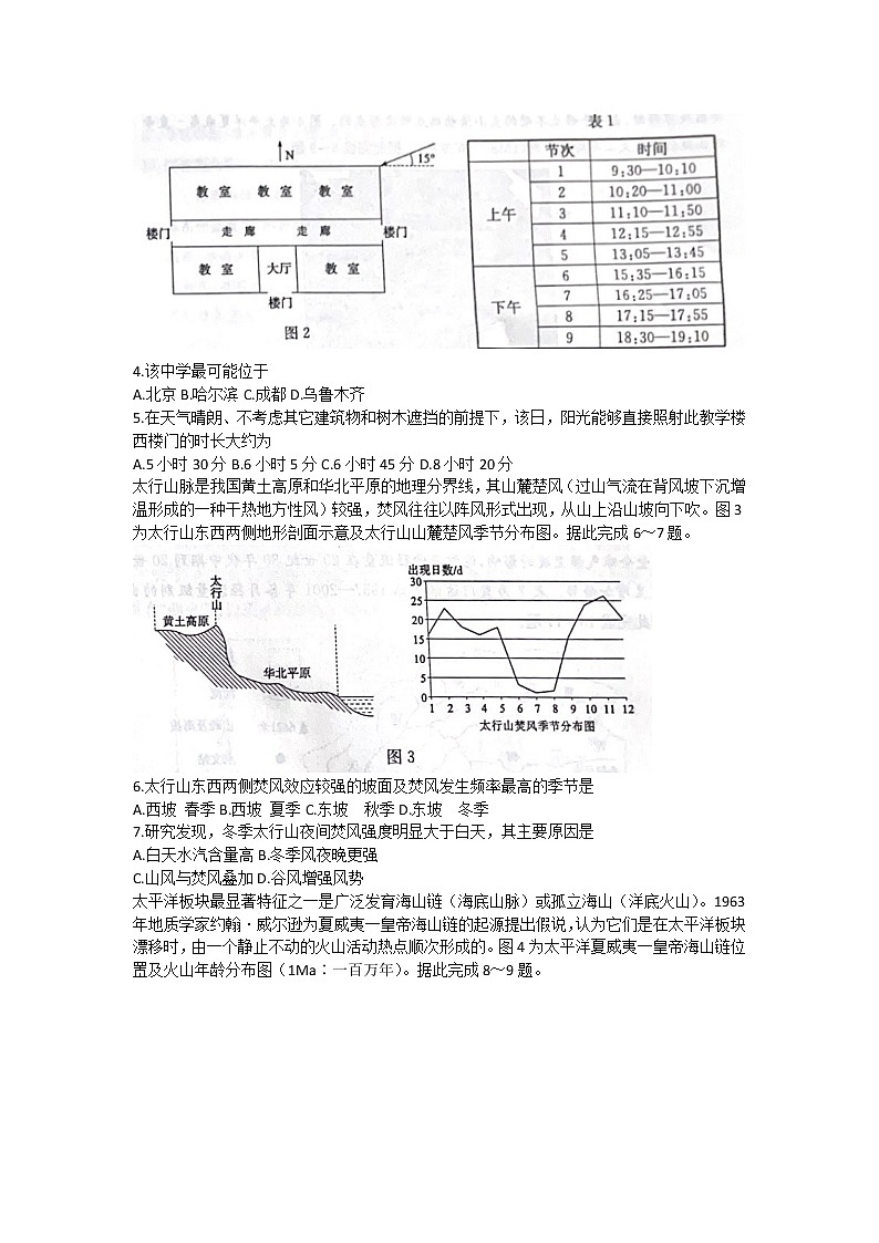 山东省德州市2022-2023学年高三上学期期中考试地理试题（含答案）02