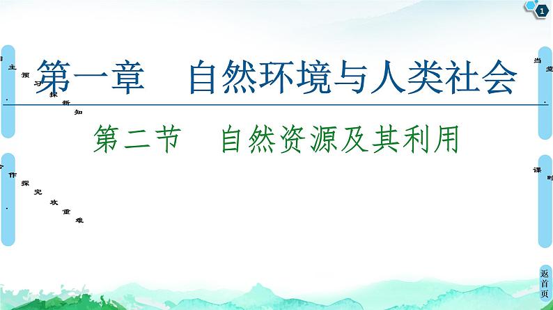 高中地理选择性必修三  20-21 第1章  第2节　自然资源及其利用第1页