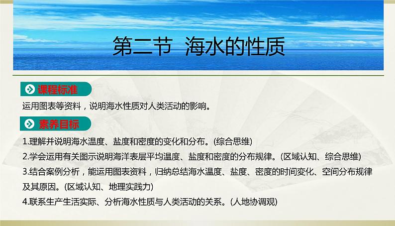 人教版高中地理必修第一册第三章第二节海水的性质课件第1页