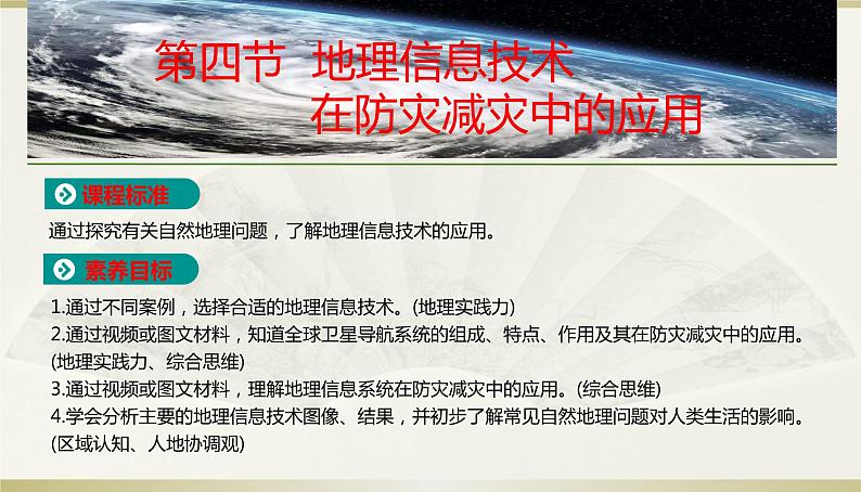 人教版高中地理必修第一册第六章-第四节地理信息技术在防灾减灾中的应用课件01