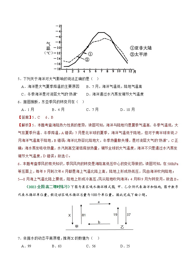 【备战2023高考】地理总复习——第13讲《海气相互作用和环流异常》练习（新教材新高考）(解析版)第3页