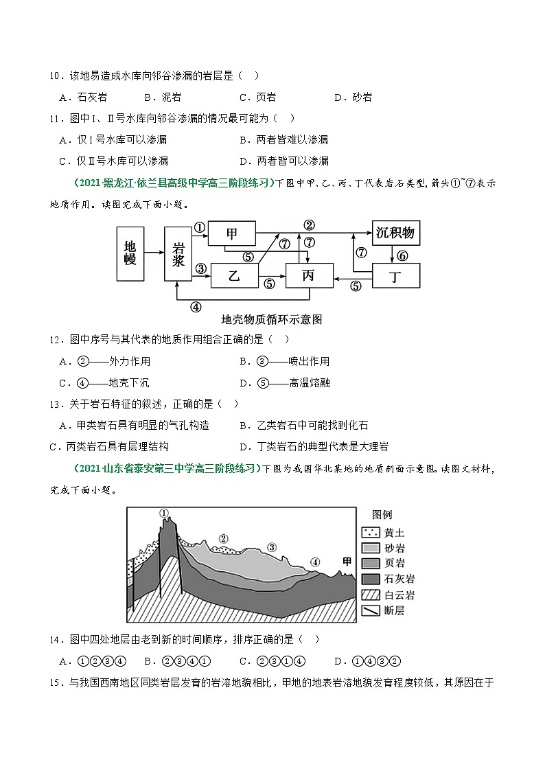 【备战2023高考】地理总复习——第15讲《岩石圈的物质循环和地质作用过程》练习（新教材新高考）03