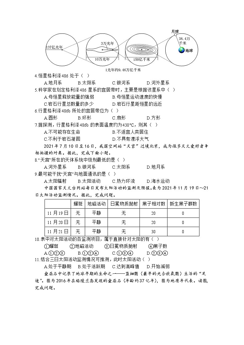 四川省射洪中学2022-2023学年高一地理上学期期中考试试题（Word版附答案）02