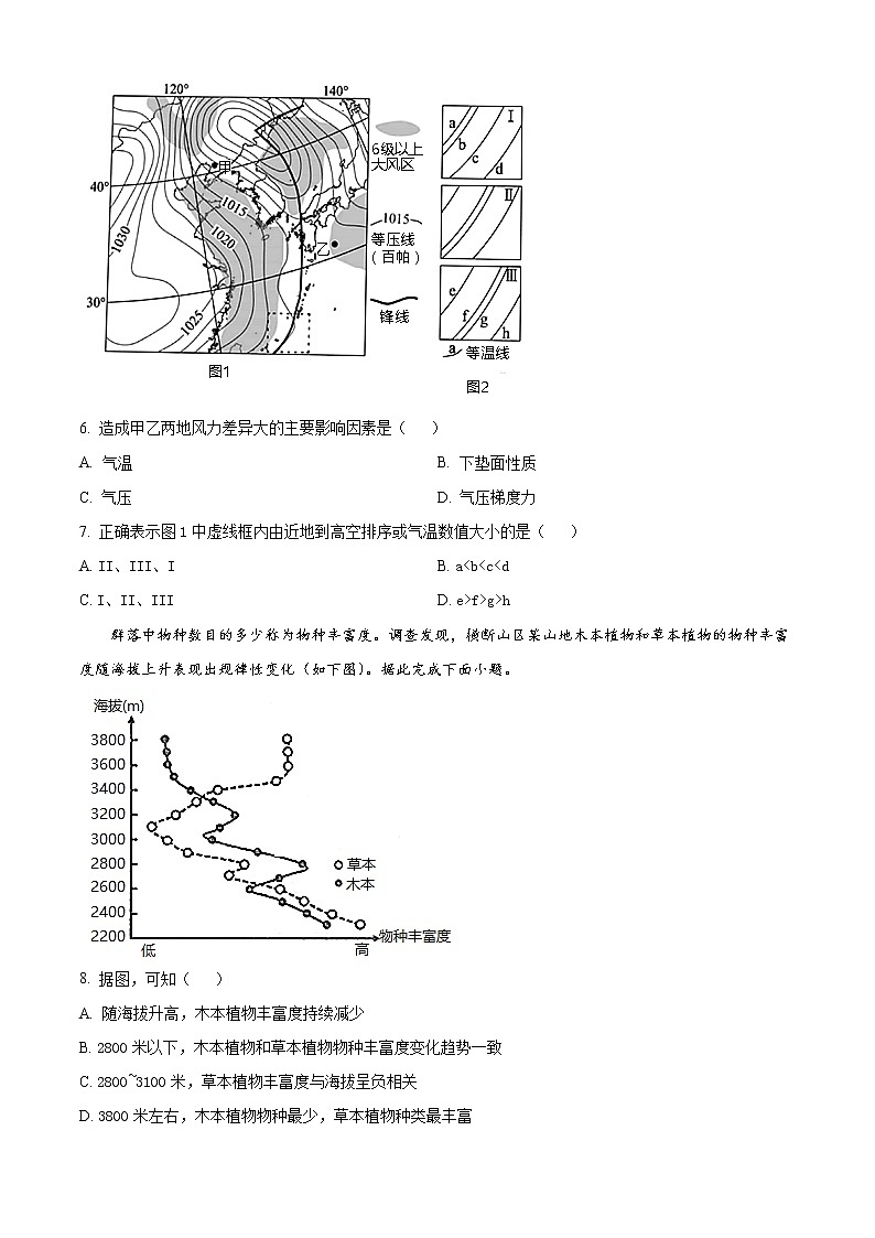 2023乌鲁木齐八中高三上学期第一次月考地理试题含解析03