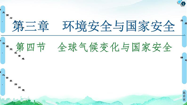 高中地理选择性必修三  20-21 第3章  第4节　全球气候变化与国家安全第1页