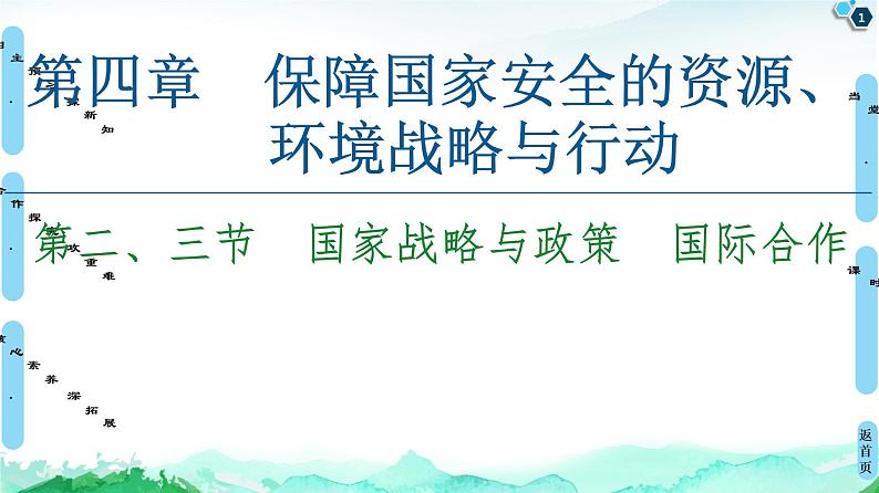 高中地理选择性必修三  20-21 第4章  第2、3节　国家战略与政策　国际合作第1页