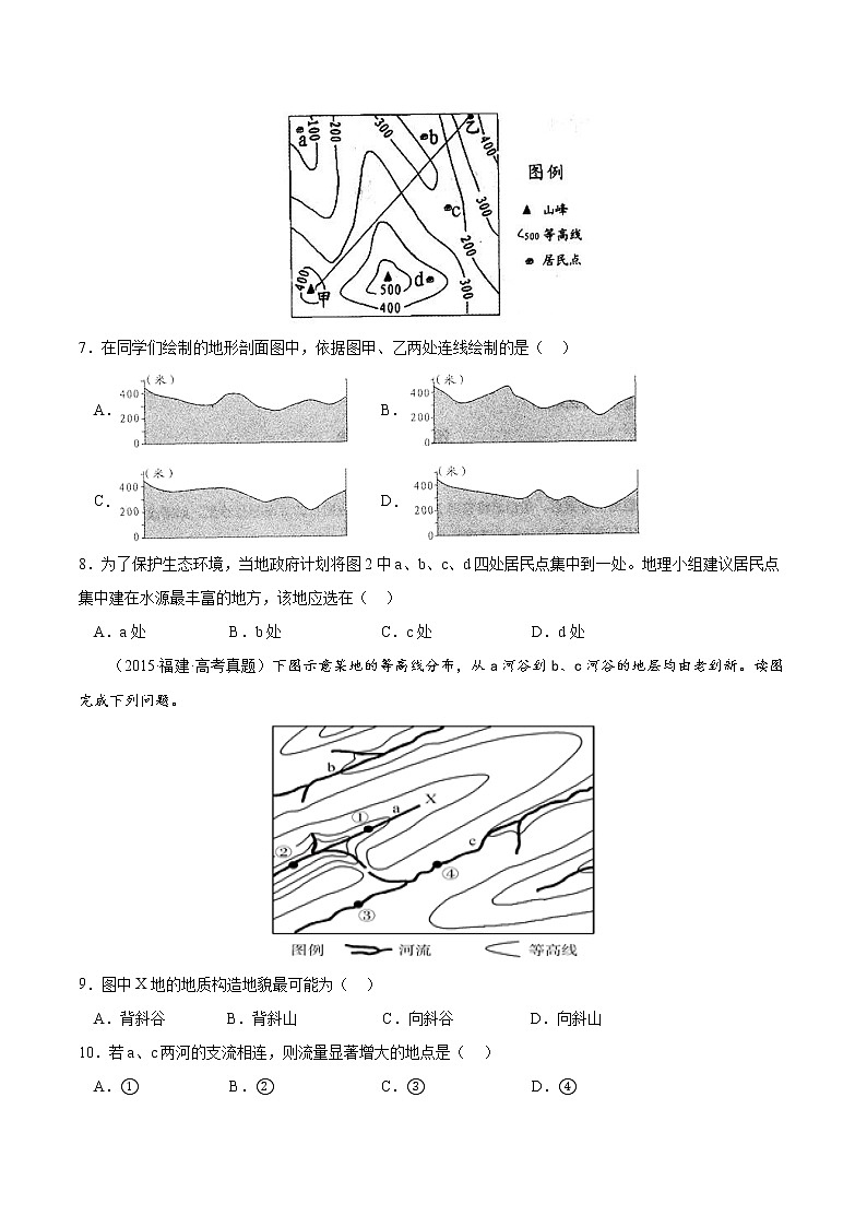 【备战2023高考】地理考点全复习——03《等高线地形图》精选题（含解析）（新教材新高考）03