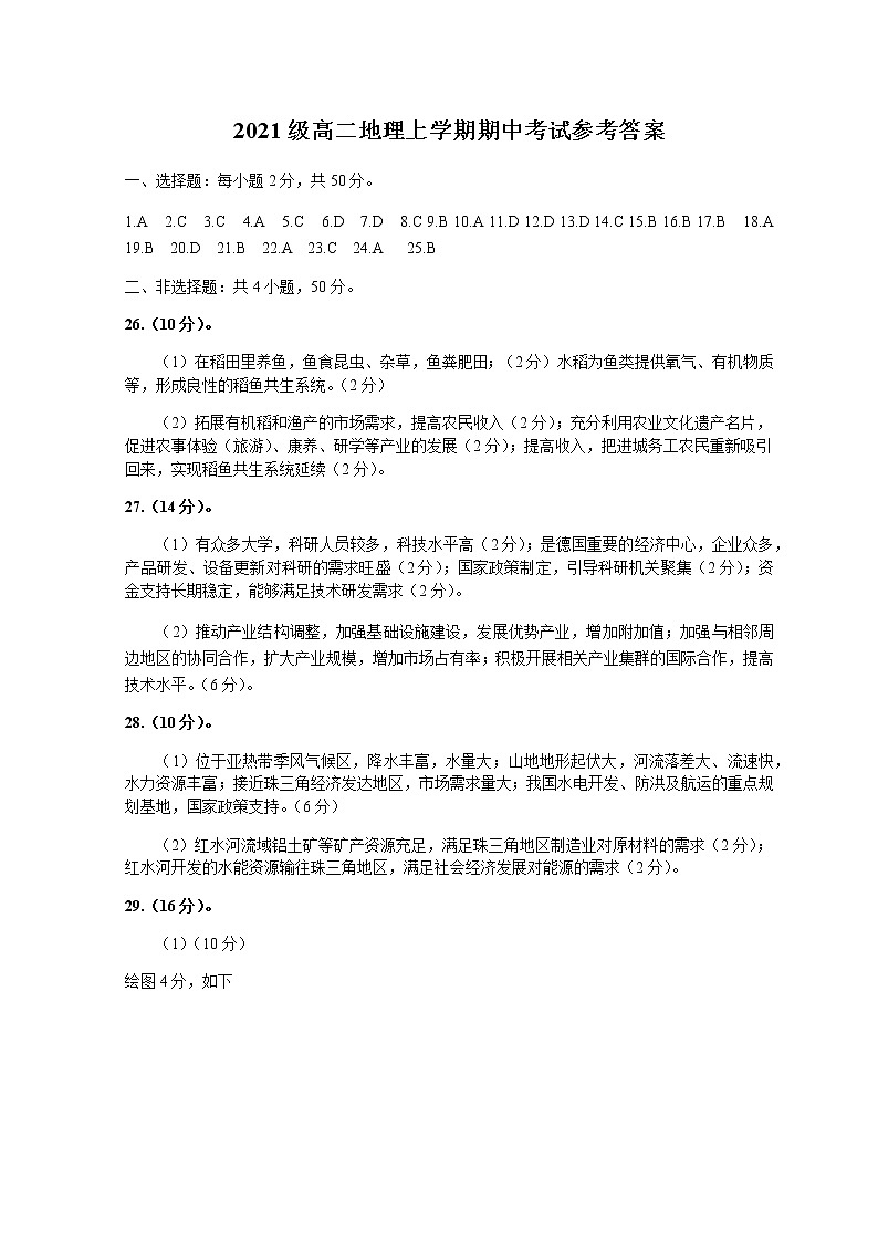 高二地理答案第1页