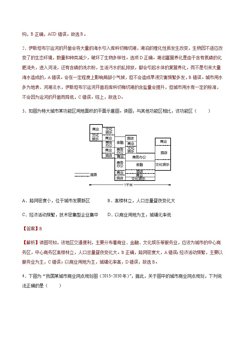 第二章　乡村和城镇（单元测试）-高一地理同步备课系列（中图版2019必修第二册）第2页