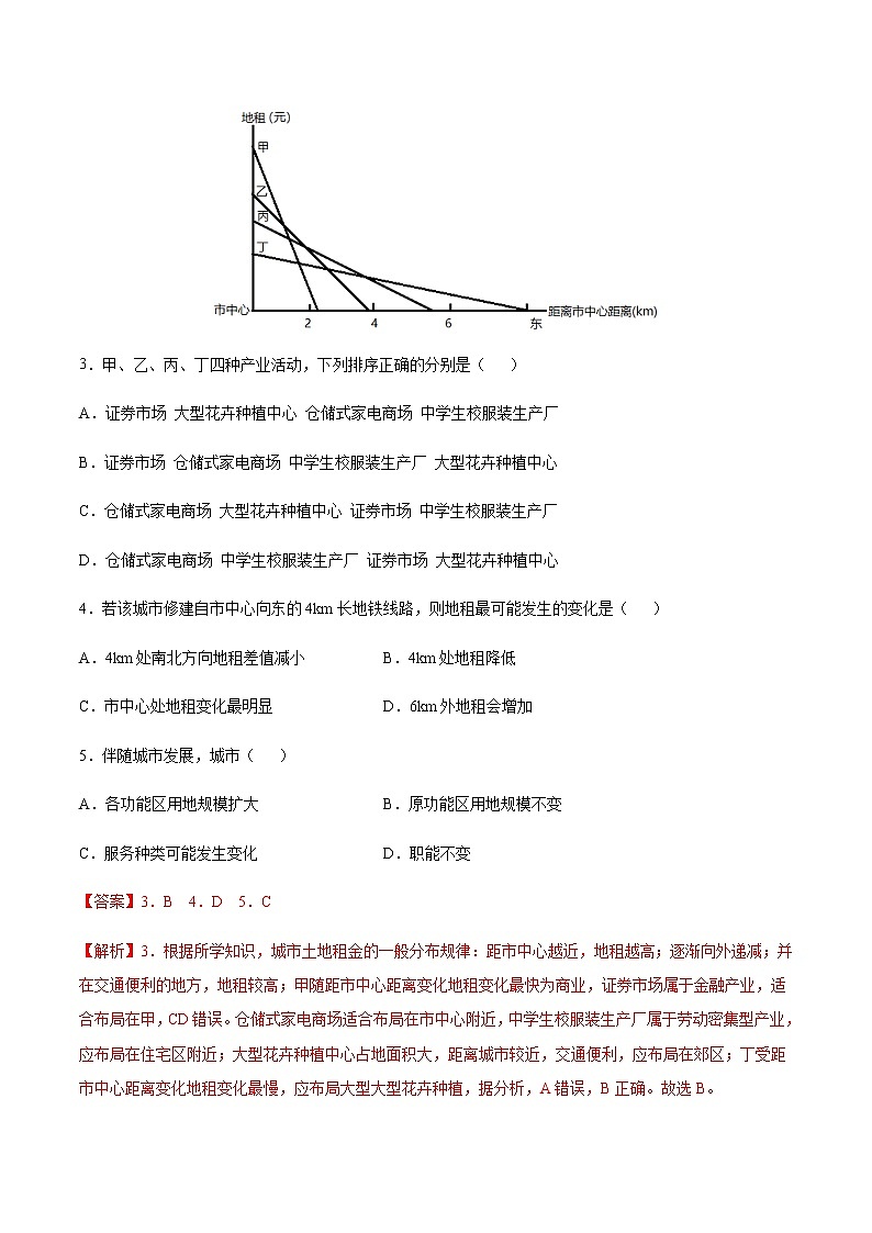 2.1.1 城乡空间结构（课时作业）-高一地理同步备课系列（湘教版2019必修第二册）02