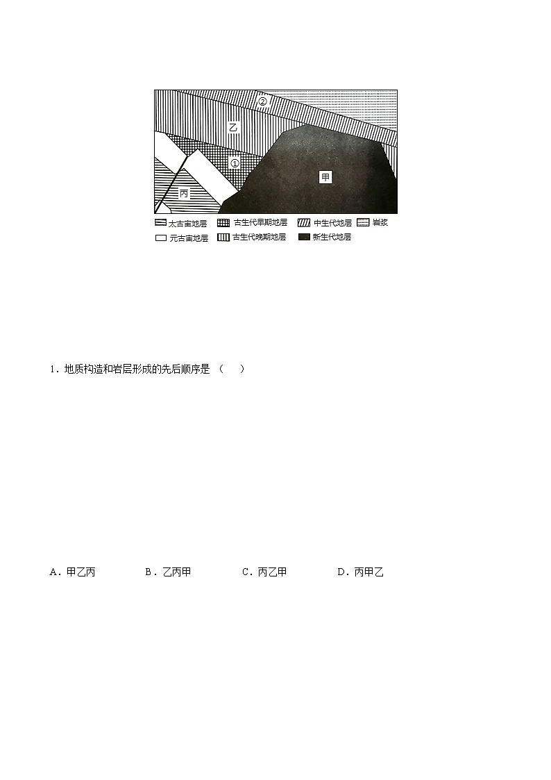 1.4 地球的演化（课时作业）-高一地理上册同步备课系列（湘教版2019必修第一册）02