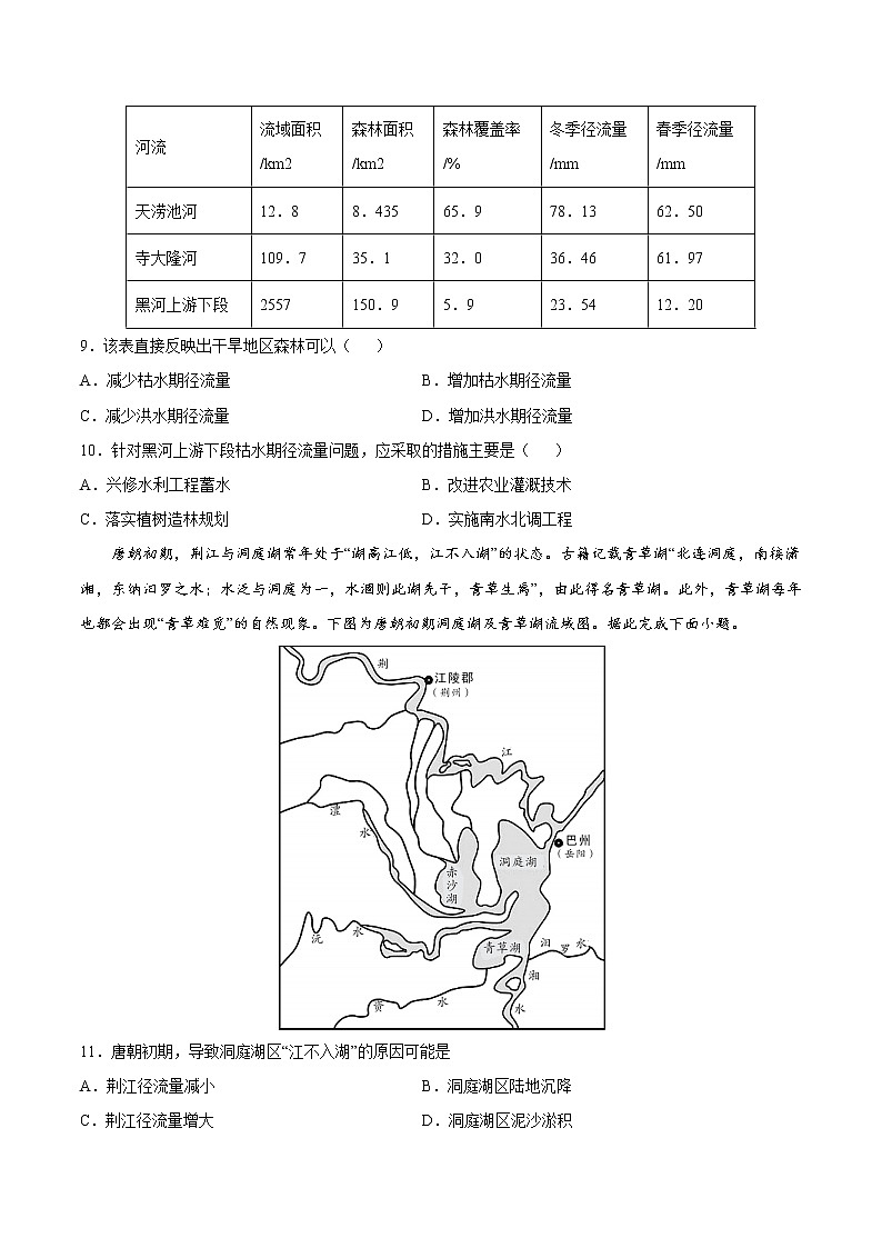 4.1.2 水循环（第二课时）（课时作业）-高一地理上册同步备课系列（湘教版2019必修第一册）03
