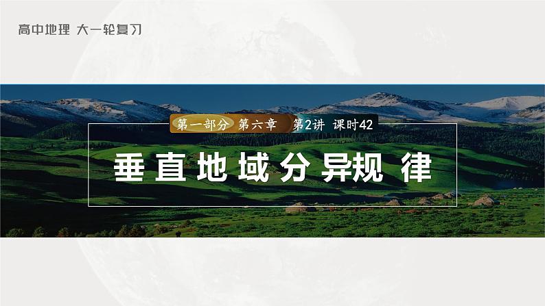 2023年高考地理一轮复习（新人教版） 第1部分 第6章 第2讲  课时42  垂直地域分异规律 课件01