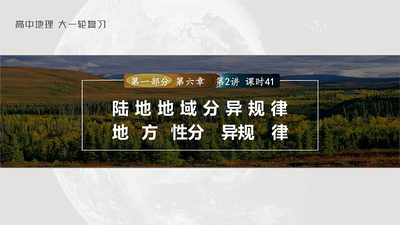 2023年高考地理一轮复习（新人教版） 第1部分 第6章 第2讲 课时41　陆地地域分异规律　地方性分异规律 课件01