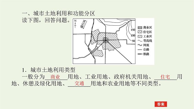 统考版2022届高考地理一轮复习第19讲城市内部空间结构和不同等级城市的服务功能课件+学案07