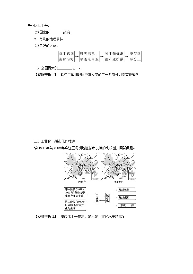 统考版2022届高考地理一轮复习第35讲区域工业化与城市化__以我国珠江三角洲为例学案第2页