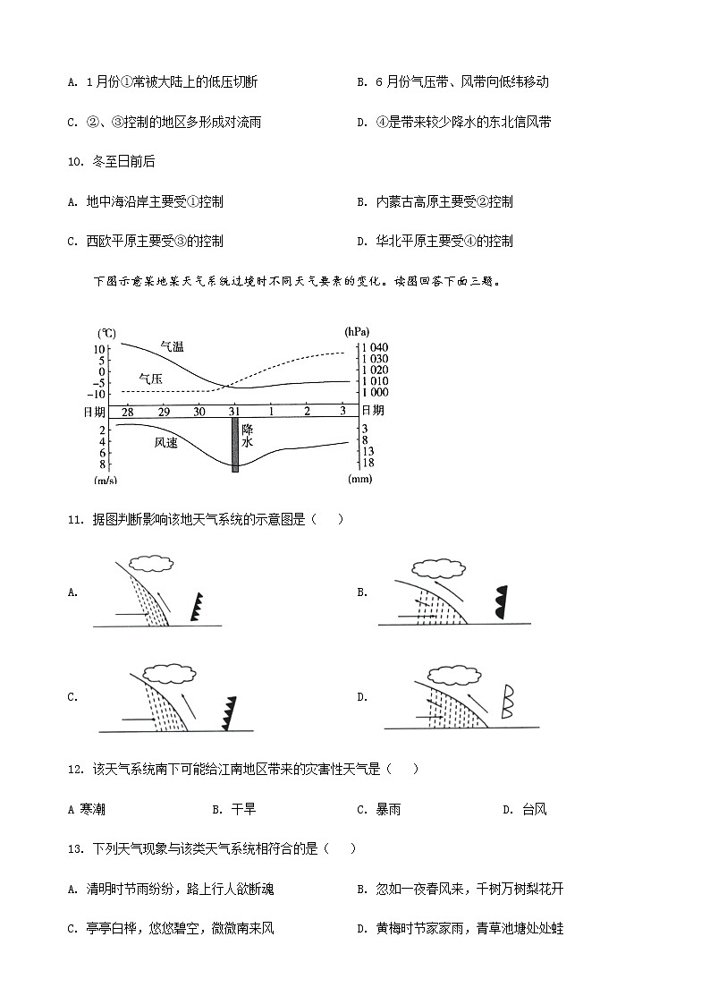 2021-2022学年山西省太原市第五中学高三上学期9月月考地理试题含解析03