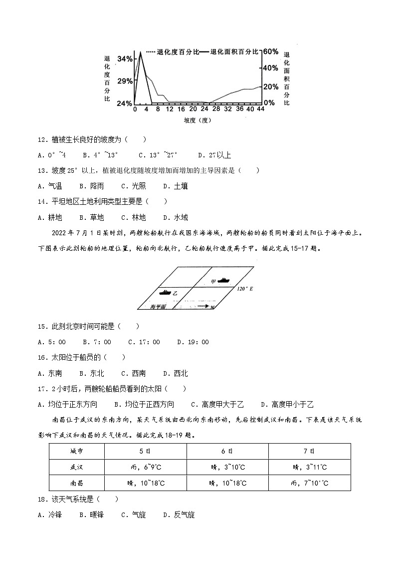 2023届江西省南昌市高三上学期摸底测试（零模）地理试题含答案03