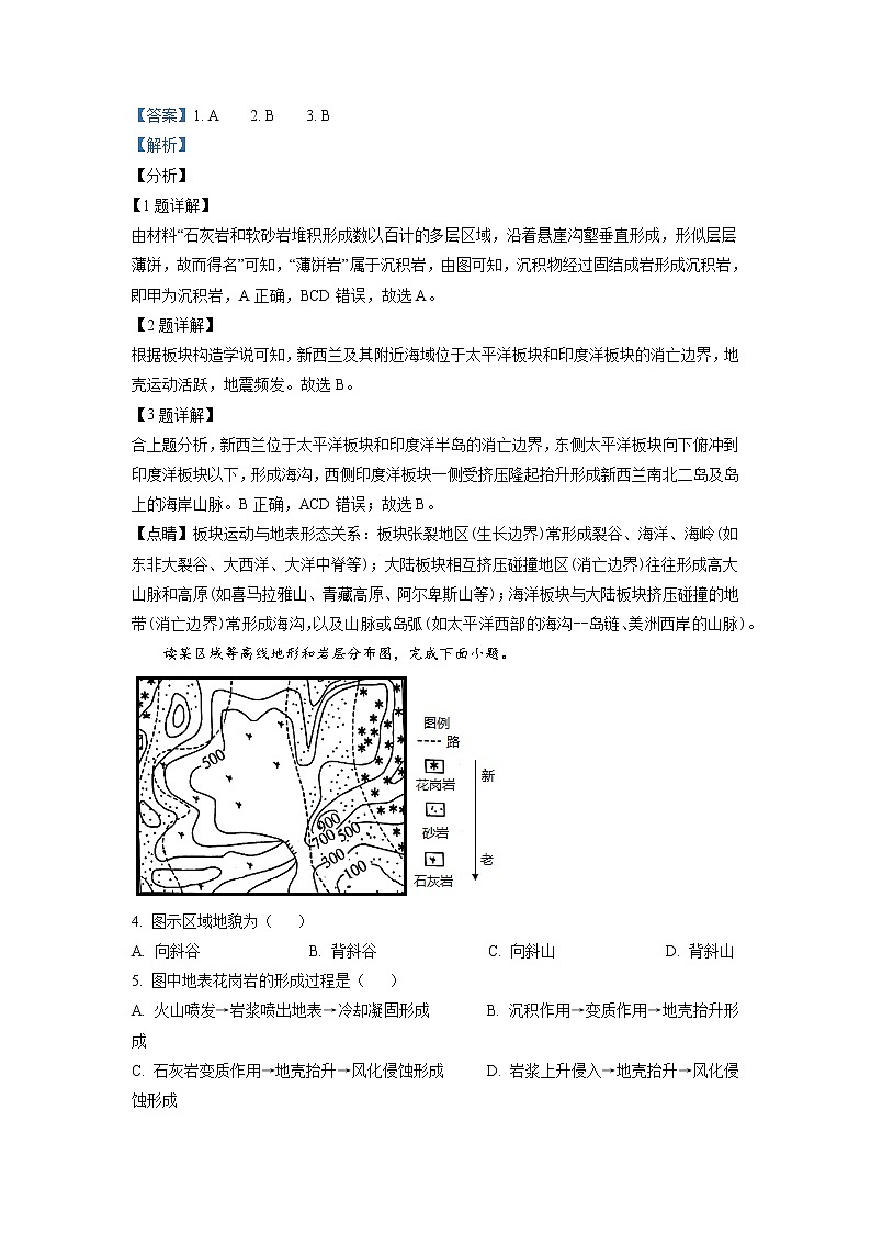 2021-2022学年黑龙江省哈尔滨市第六中学高二上学期期末地理含解析 试卷02