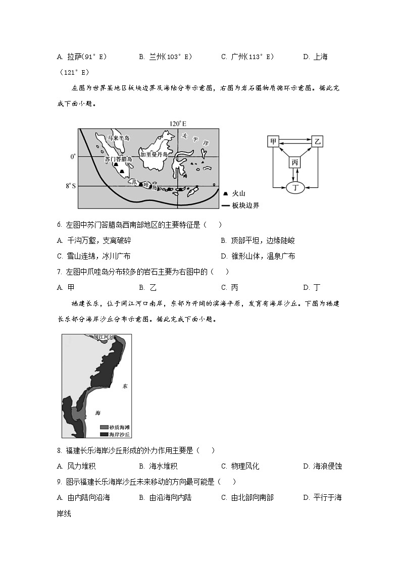 安徽省省十联考（合肥八中等）2022-2023学年高二地理上学期期中试题（Word版附答案）02