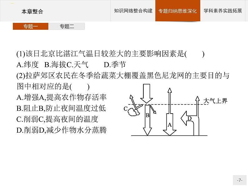 高中地理必修第1册（湘教版）第三章 本章整合 课件07