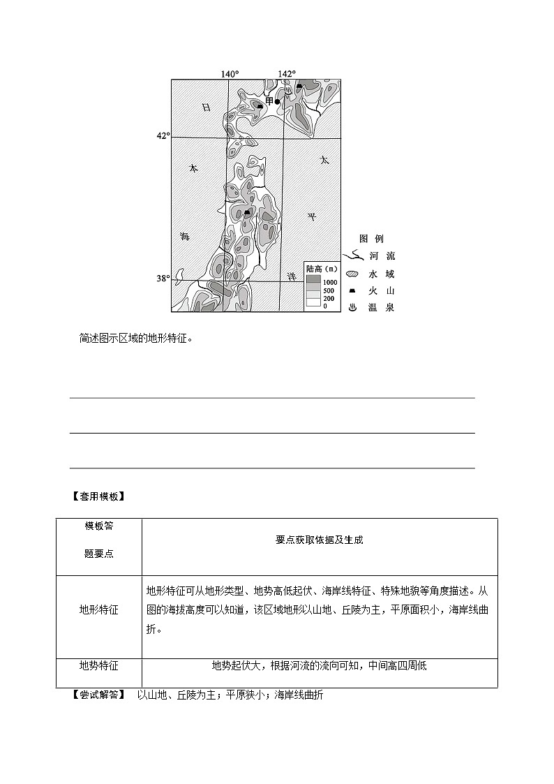 答题模板3 地形特征类-备战2022高考地理常见答题模板及对点训练03