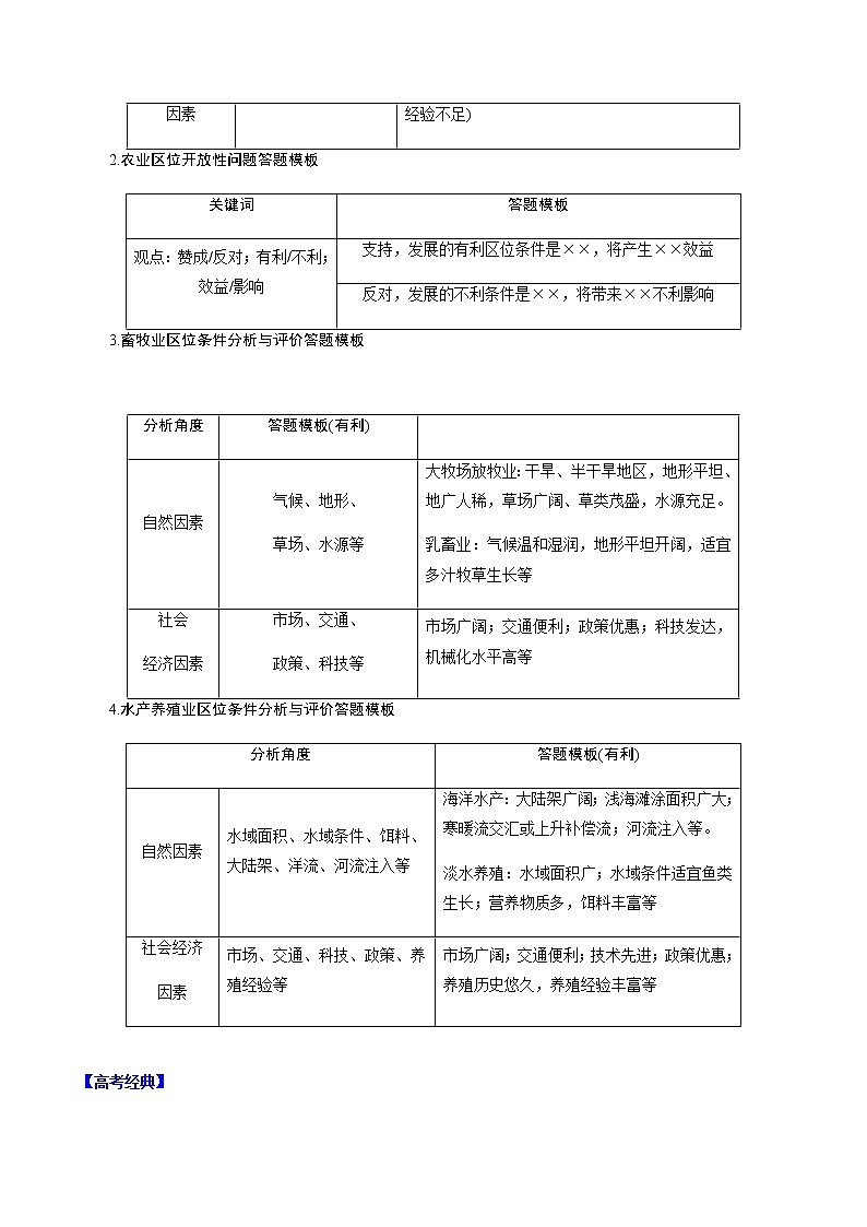 答题模板7 农业区位条件分析与评价类-备战2022高考地理常见答题模板及对点训练第2页