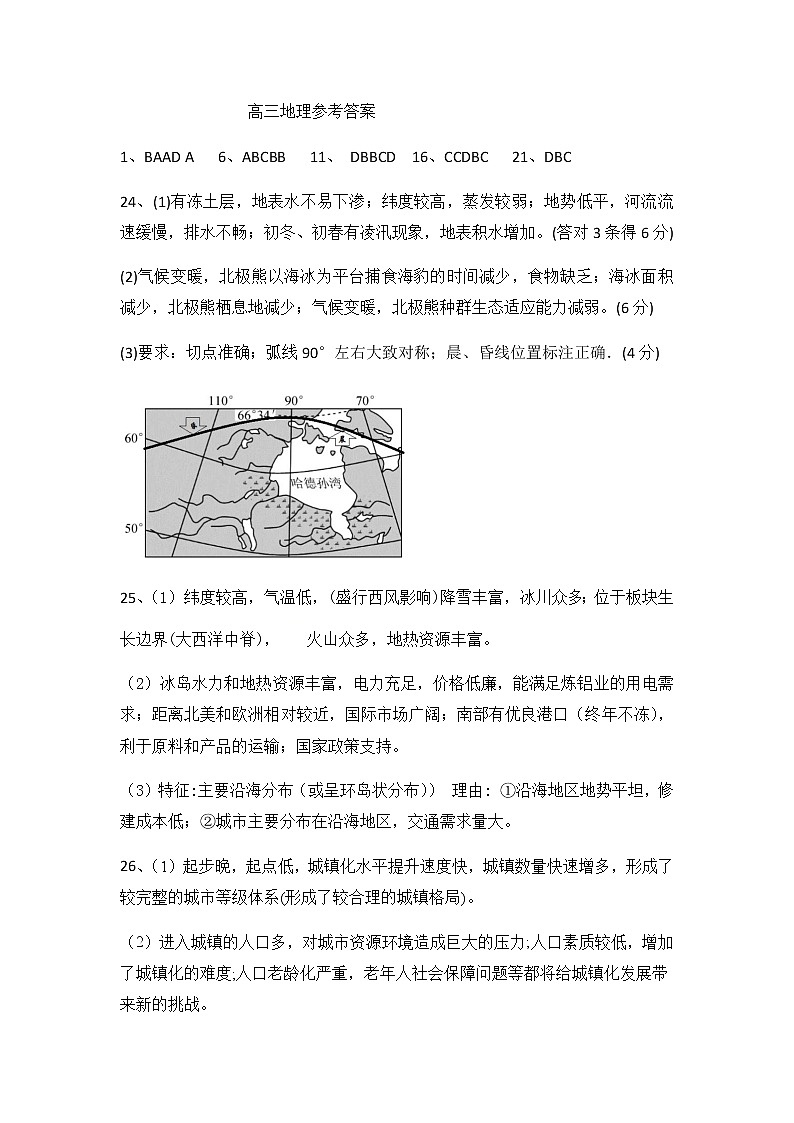 2021届山东省济宁市泗水县高三上学期期中考试地理试题 PDF版01