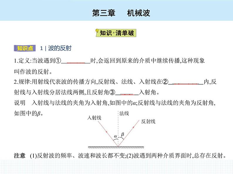 高中物理 选择性必修1 第三章 3 波的反射、折射和衍射课件PPT03