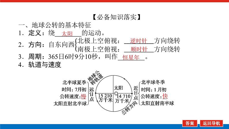 2023统考版高中地理复习课件：第一部分 第二章 第5讲 地球公转及其地理意义第6页