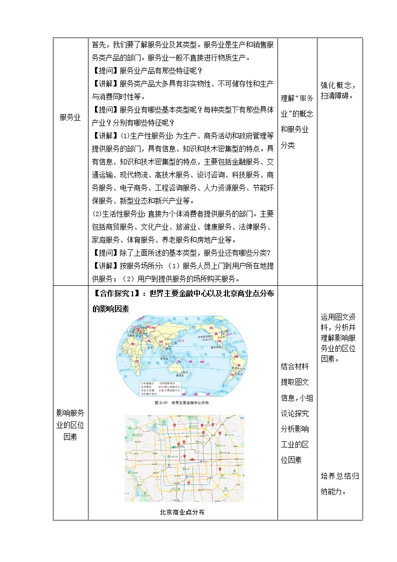 3.3 服务业区位因素-教案（新教材中图版必修2）02