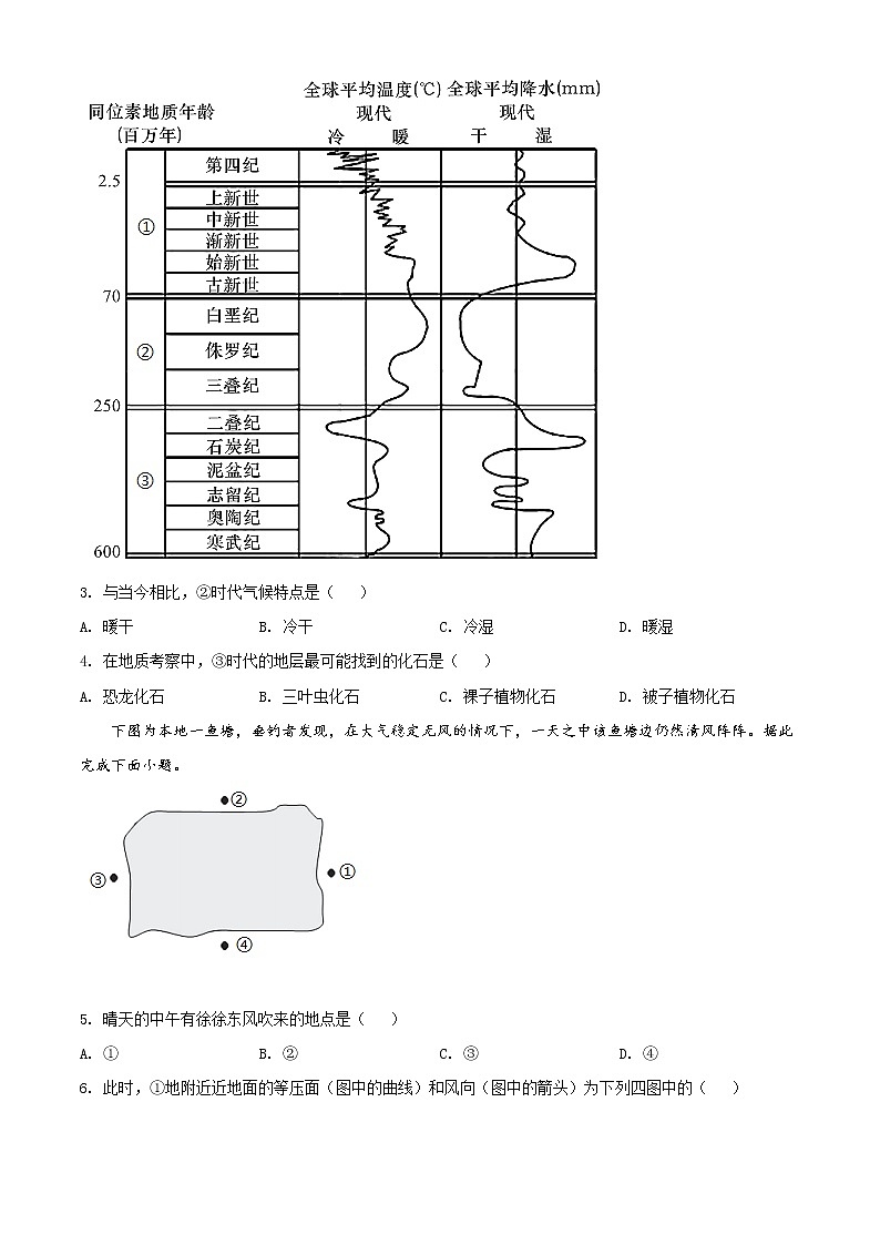 2022衡阳高一上学期期末考试地理含解析02