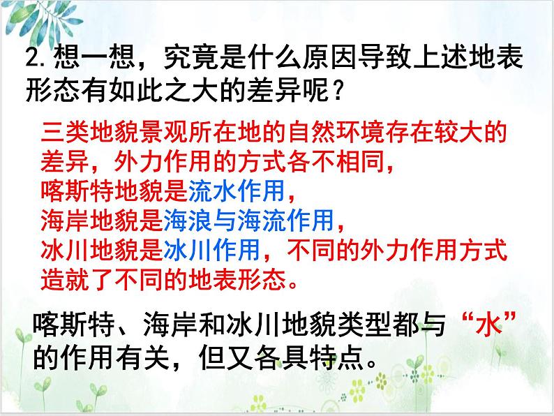 《2.3喀斯特、海岸和冰川地貌 第一课时 课件 2022-2023学年高一地理湘教版（2019）必修第5页