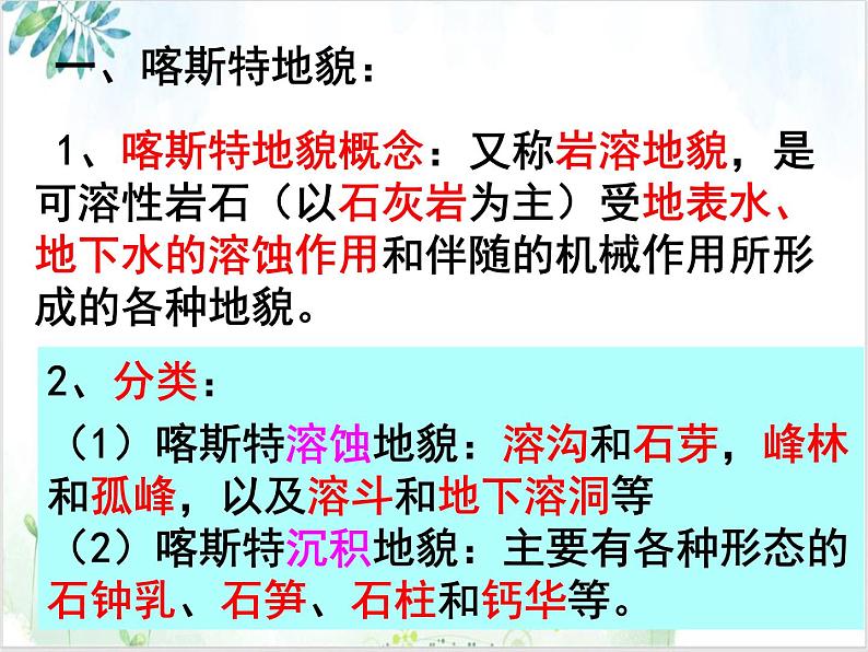 《2.3喀斯特、海岸和冰川地貌 第一课时 课件 2022-2023学年高一地理湘教版（2019）必修第6页