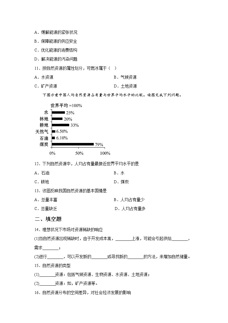 1.2 自然资源及其利用 同步练习第3页