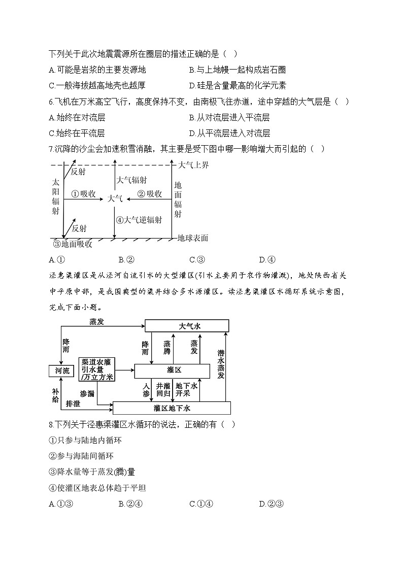 2022-2023学年人教版（2019）高一地理上学期期末达标测试卷（A卷）02
