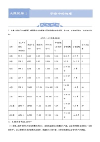 新高中地理高考 （新高考）2021届高三大题优练1 宇宙中的地球 学生版