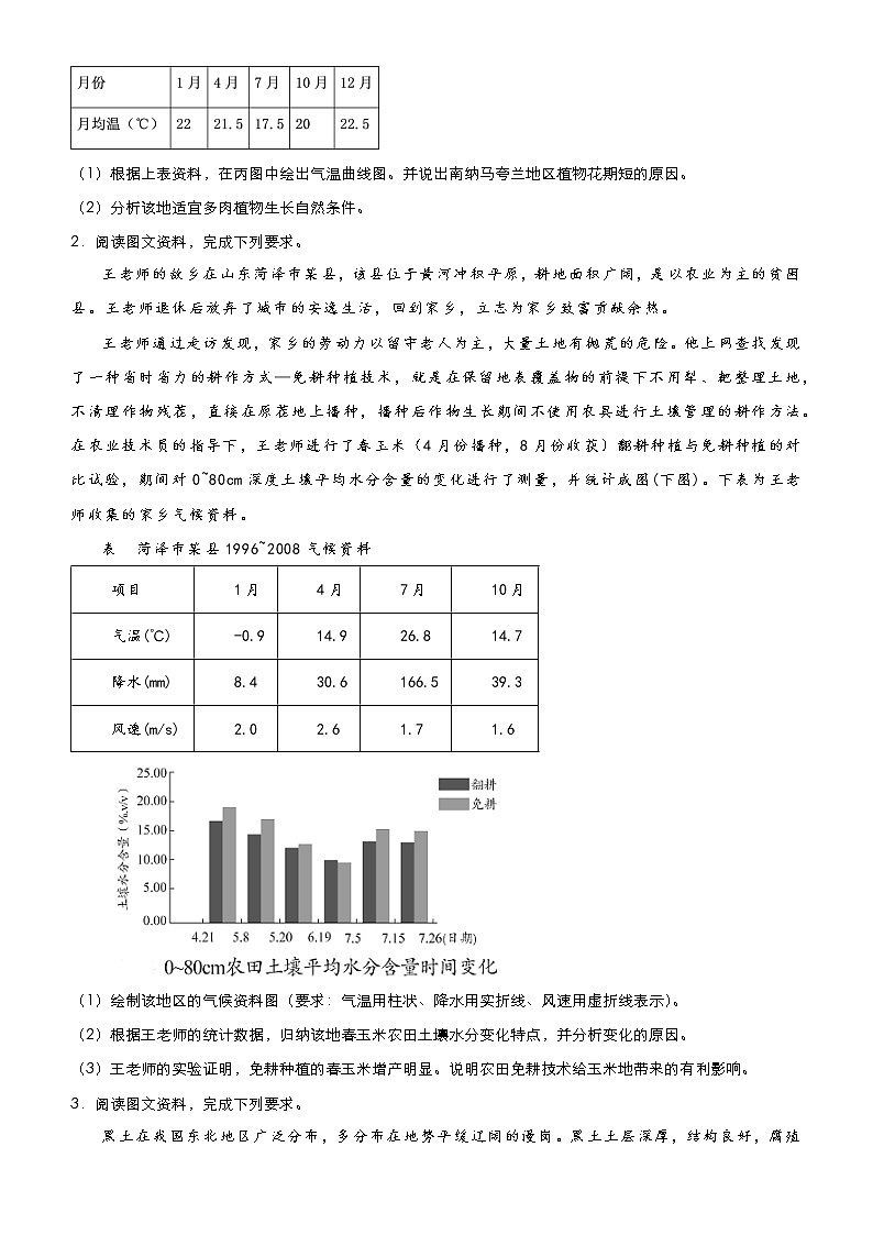新高中地理高考 （新高考）2021届高三大题优练5 植被与土壤 学生版第3页