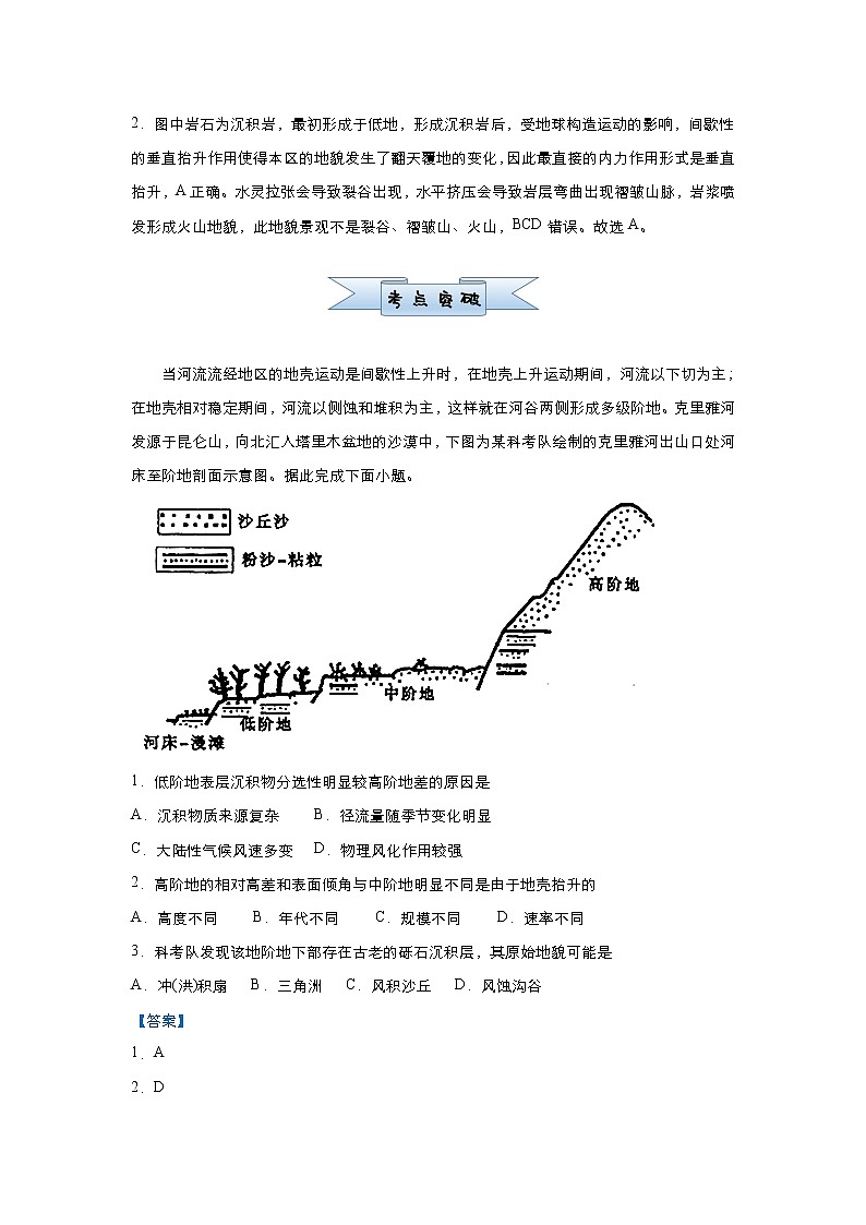 新高中地理高考 （新高考）2021届小题必练8 常见地貌类型 教师版02