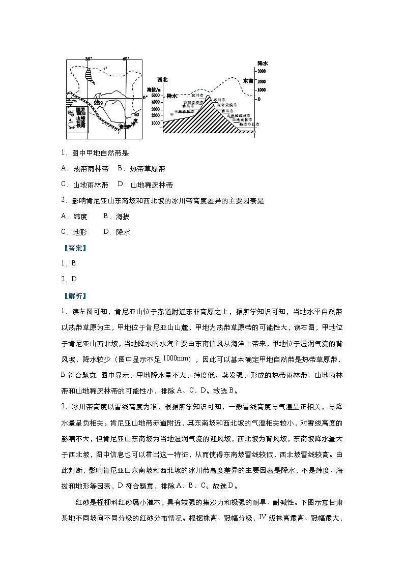 新高中地理高考 （新高考）2021届小题必练9 植被 教师版03
