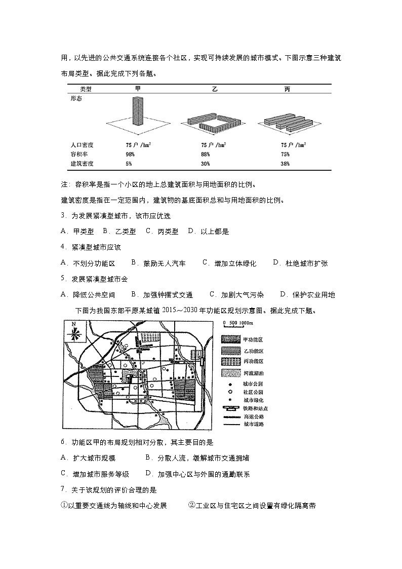 新高中地理高考 （新高考）2021届小题必练14 城镇化 学生版第3页